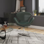 Manhattan Comfort Raspberry Modern Upholstered Swivel Lounge Chair in Forest Green - Set of 2