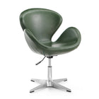 Manhattan Comfort Raspberry Modern Upholstered Swivel Lounge Chair in Forest Green - Set of 2