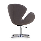 Manhattan Comfort Raspberry Modern Upholstered Swivel Lounge Chair in Gray - Set of 2