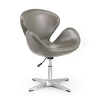 Manhattan Comfort Raspberry Modern Upholstered Swivel Lounge Chair in Pebble Gray - Set of 2