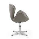 Manhattan Comfort Raspberry Modern Upholstered Swivel Lounge Chair in Pebble Gray - Set of 2