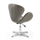 Manhattan Comfort Raspberry Modern Upholstered Swivel Lounge Chair in Pebble Gray - Set of 2
