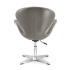 Manhattan Comfort Raspberry Modern Upholstered Swivel Lounge Chair in Pebble Gray - Set of 2