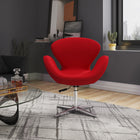 Manhattan Comfort Raspberry Modern Upholstered Swivel Lounge Chair in Red - Set of 2