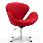 Manhattan Comfort Raspberry Modern Upholstered Swivel Lounge Chair in Red - Set of 2