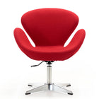 Manhattan Comfort Raspberry Modern Upholstered Swivel Lounge Chair in Red - Set of 2