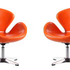 Manhattan Comfort Raspberry Modern Upholstered Swivel Lounge Chair in Orange - Set of 2
