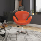 Manhattan Comfort Raspberry Modern Upholstered Swivel Lounge Chair in Orange - Set of 2 - 2-AC038-TR