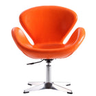 Manhattan Comfort Raspberry Modern Upholstered Swivel Lounge Chair in Orange - Set of 2 - 2-AC038-TR