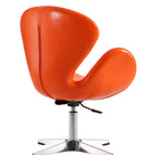 Manhattan Comfort Raspberry Modern Upholstered Swivel Lounge Chair in Orange - Set of 2 - 2-AC038-TR