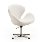 Manhattan Comfort Raspberry Modern Upholstered Swivel Lounge Chair in White - Set of 2
