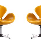 Manhattan Comfort Raspberry Modern Upholstered Swivel Lounge Chair in Yellow - Set of 2