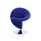 Manhattan Comfort Curl Modern Wool Blend Swivel Lounge Chair in Blue - Set of 2