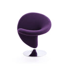 Manhattan Comfort Curl Modern Wool Blend Swivel Lounge Chair in Purple - Set of 2