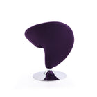 Manhattan Comfort Curl Modern Wool Blend Swivel Lounge Chair in Purple - Set of 2
