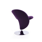 Manhattan Comfort Curl Modern Wool Blend Swivel Lounge Chair in Purple - Set of 2
