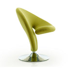 Manhattan Comfort Curl Modern Wool Blend Swivel Lounge Chair in Green - Set of 2