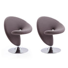 Manhattan Comfort Curl Modern Wool Blend Swivel Lounge Chair in Gray - Set of 2