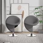 Manhattan Comfort Curl Modern Wool Blend Swivel Lounge Chair in Gray - Set of 2