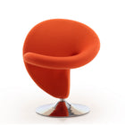 Manhattan Comfort Curl Modern Wool Blend Swivel Lounge Chair in Orange - Set of 2