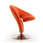 Manhattan Comfort Curl Modern Wool Blend Swivel Lounge Chair in Orange - Set of 2