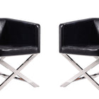 Manhattan Comfort Hollywood Contemporary Vegan Leather Accent Armchair in Black - Set of 2