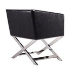 Manhattan Comfort Hollywood Contemporary Vegan Leather Accent Armchair in Black - Set of 2