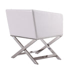Manhattan Comfort Hollywood Contemporary Vegan Leather Accent Armchair in White - Set of 2