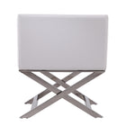 Manhattan Comfort Hollywood Contemporary Vegan Leather Accent Armchair in White - Set of 2