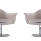 Manhattan Comfort Voyager Modern Woven Blend Swivel Lounge Chair in Barley - Set of 2
