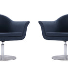 Manhattan Comfort Voyager Modern Woven Blend Swivel Lounge Chair in Smokey Blue - Set of 2