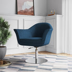 Manhattan Comfort Voyager Modern Woven Blend Swivel Lounge Chair in Smokey Blue - Set of 2