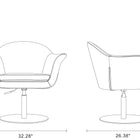 Manhattan Comfort Voyager Modern Woven Blend Swivel Lounge Chair in Smokey Blue - Set of 2