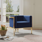Manhattan Comfort Paramount Modern Velvet Lounge Chair in Royal Blue - Set of 2