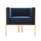 Manhattan Comfort Paramount Modern Velvet Lounge Chair in Royal Blue - Set of 2