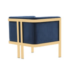 Manhattan Comfort Paramount Modern Velvet Lounge Chair in Royal Blue - Set of 2