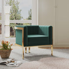 Manhattan Comfort Paramount Modern Velvet Lounge Chair in Forest Green - Set of 2