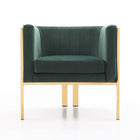 Manhattan Comfort Paramount Modern Velvet Lounge Chair in Forest Green - Set of 2