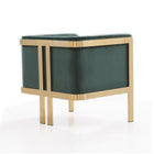 Manhattan Comfort Paramount Modern Velvet Lounge Chair in Forest Green - Set of 2