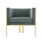 Manhattan Comfort Paramount Modern Velvet Lounge Chair in Warm Gray - Set of 2