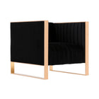 Manhattan Comfort Trillium Mid-Century Modern Velvet Lounge Chair in Black - Set of 2