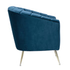 Manhattan Comfort Rosemont Mid-Century Modern Velvet Accent Armchair in Blue - Set of 2