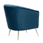 Manhattan Comfort Rosemont Mid-Century Modern Velvet Accent Armchair in Blue - Set of 2