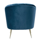 Manhattan Comfort Rosemont Mid-Century Modern Velvet Accent Armchair in Blue - Set of 2