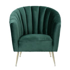 Manhattan Comfort Rosemont Mid-Century Modern Velvet Accent Armchair in Green - Set of 2