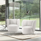 Manhattan Comfort Siri Modern Upholstered Lounge Chair in Cream - Set of 2