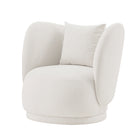 Manhattan Comfort Siri Modern Upholstered Lounge Chair in Cream - Set of 2