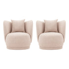 Manhattan Comfort Siri Modern Upholstered Lounge Chair in Wheat - Set of 2