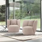 Manhattan Comfort Siri Modern Upholstered Lounge Chair in Wheat - Set of 2