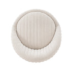 Manhattan Comfort Leela Modern Chenille Swivel Lounge Chair in Cream - Set of 2